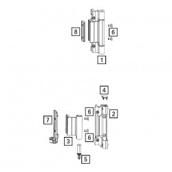 728734 - Kit paumelles OF 90kg N°1 noir